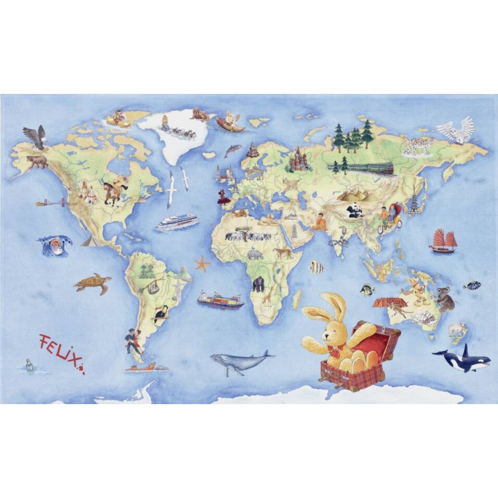 Felix Kinderteppich blau B/L: ca. 100x160 cm
