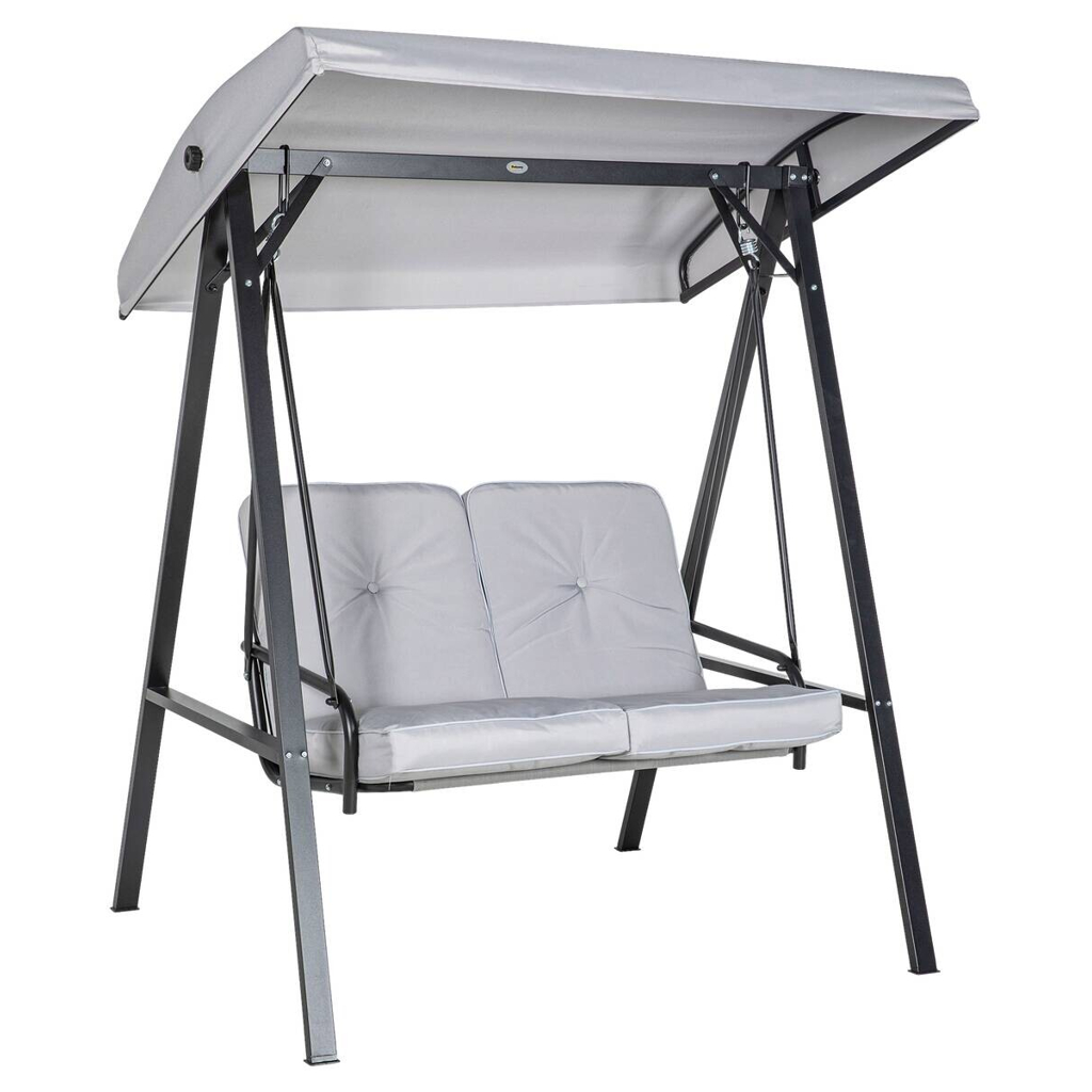 Outsunny Hollywoodschaukel grau Stahl B/H/L: ca. 116x172x145 cm
