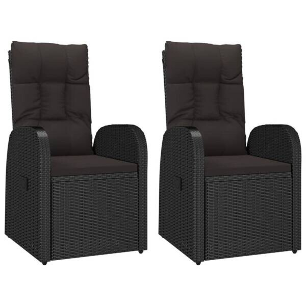 vidaXL Gartensessel schwarz Kunststoff B/H/L: ca. 73x105x57 cm