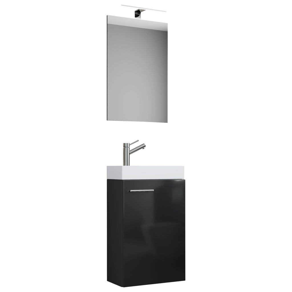Waschplatz 4tlg-Slito schwarz weiß B/H/T: ca. 41x135x22 cm