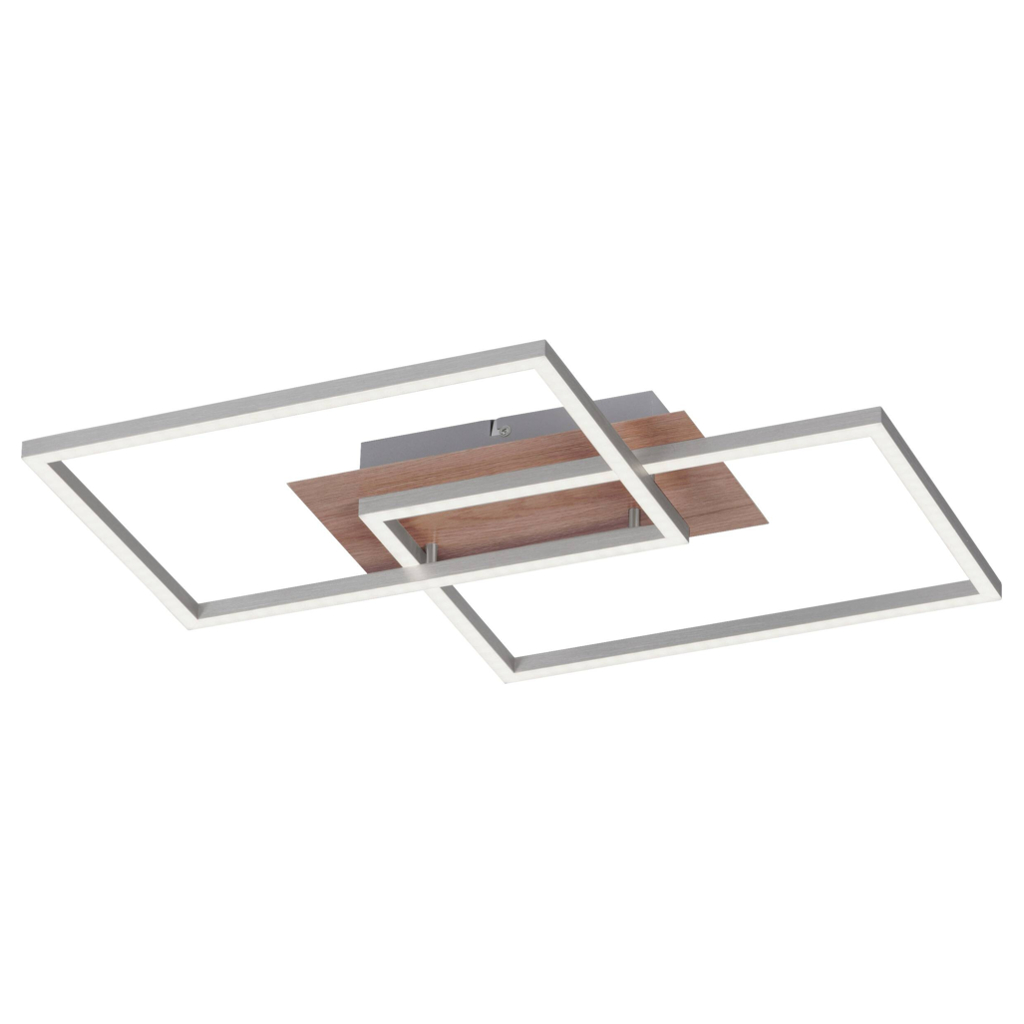Just Light Deckenleuchte PN14018-78  Iven stahlfarbig natur Aluminium Stahl Kunststoff B/H/L: ca. 42x7x50 cm