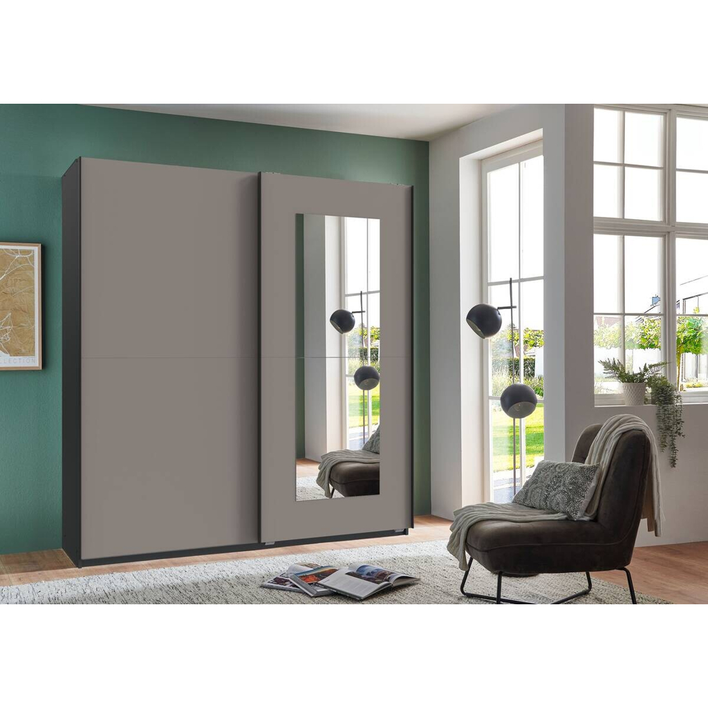 Schwebetürenschrank Dunen Sahara grau B/H/T: ca. 180x198x65 cm