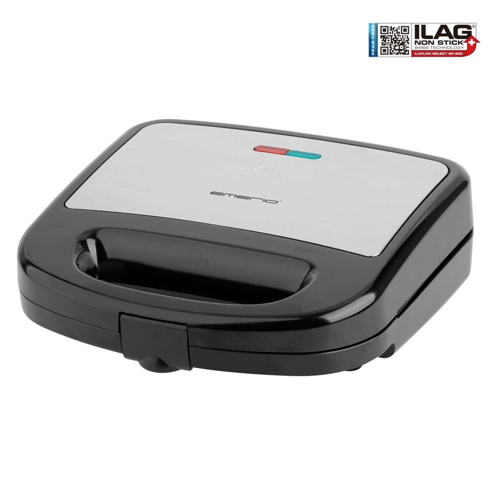 Emerio Sandwichtoaster schwarz Edelstahl Edelstahl B/H/L: ca. 22x8,5x22,6 cm 602812200