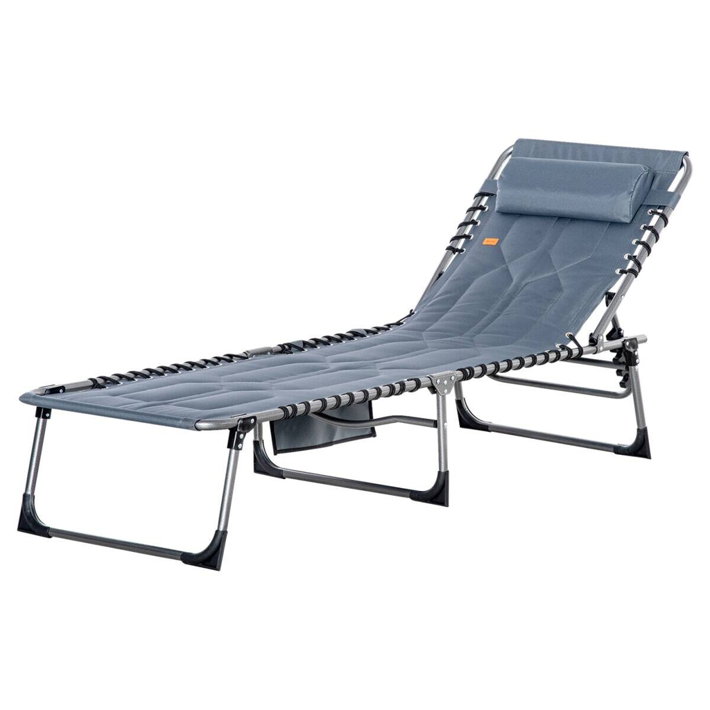 Outsunny Sonnenliege grau Stahl B/H/L: ca. 57x30x188 cm