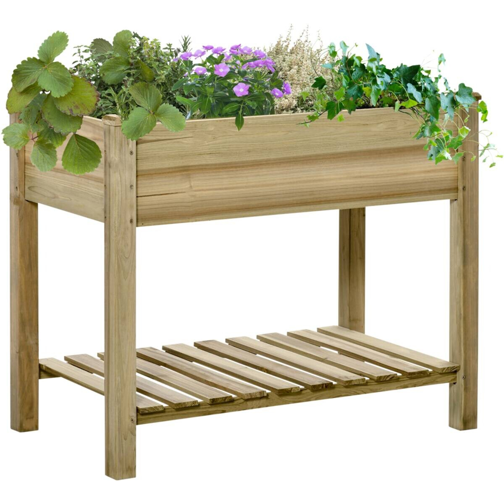 Outsunny Hochbeet grün Holz B/H/L: ca. 51x76x91 cm