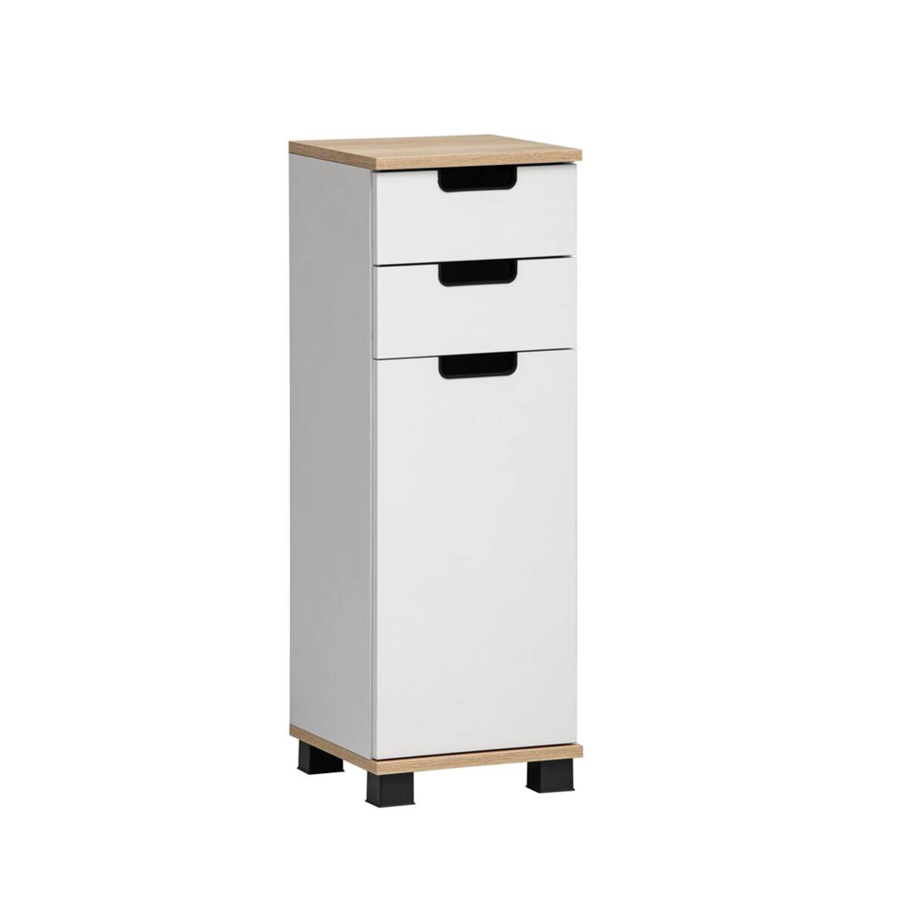 Schrank Emmik weiß matt Eiche Eiche weiß Nachbildung B/H/T: ca. 30,3x88,1x32,6 cm