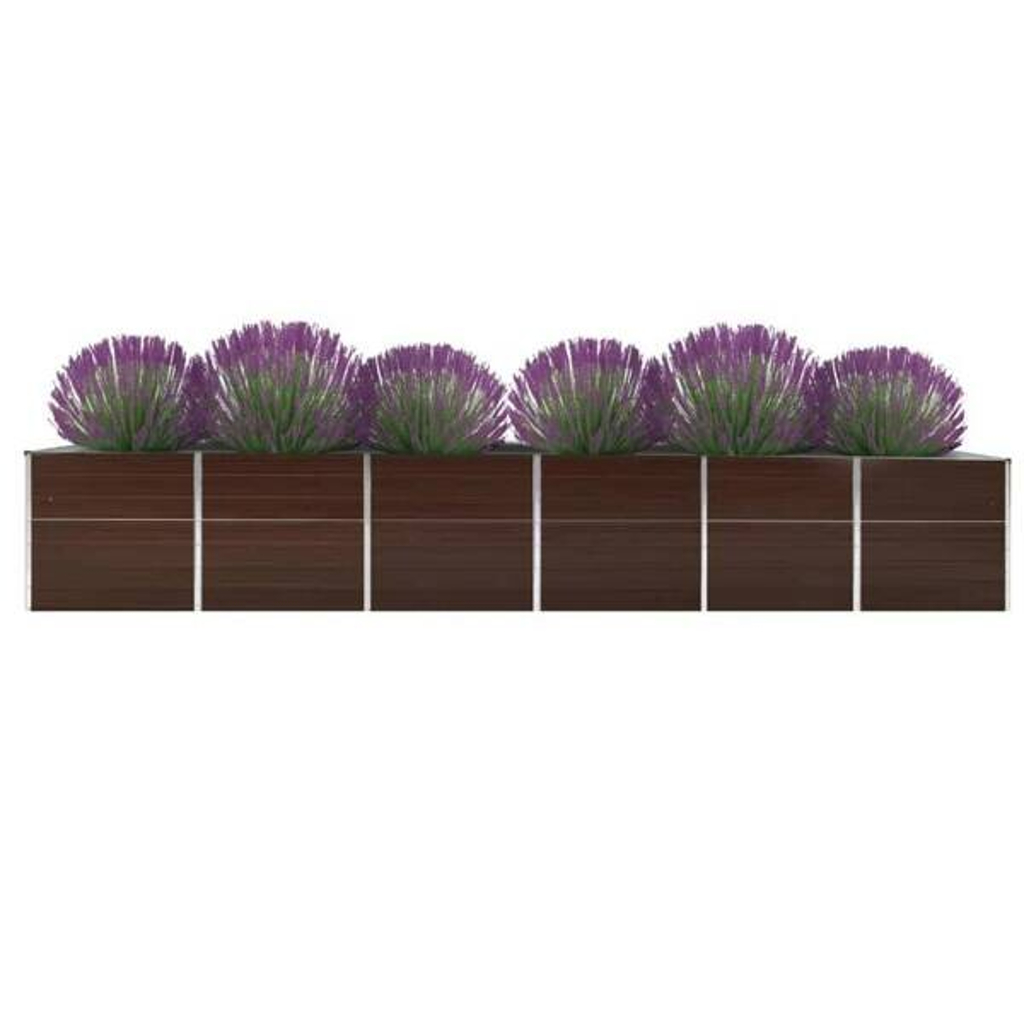 Garten-Hochbeet braun Stahl B/H/L: ca. 80x77x480 cm