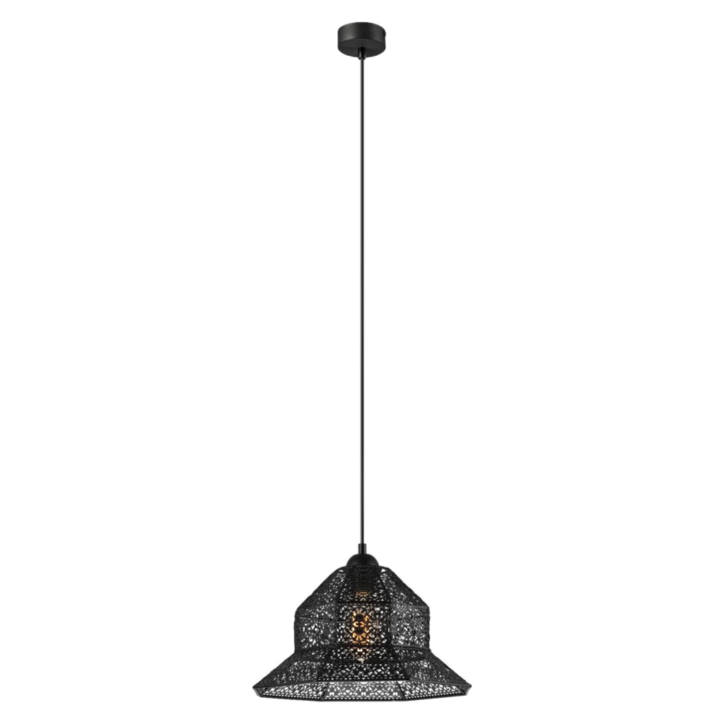 Lamkur Hängeleuchte schwarz Stahl B/H/L: ca. 37x23x37 cm E27 1 Brennstellen