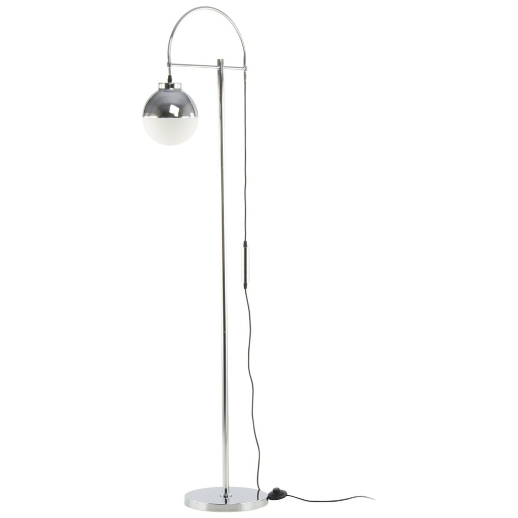 Kayoom Stehlampe Lavina 125 weiß silber Glas Eisen B/H/T/D: ca. 44x160x44x44 cm E27 1 Brennstellen