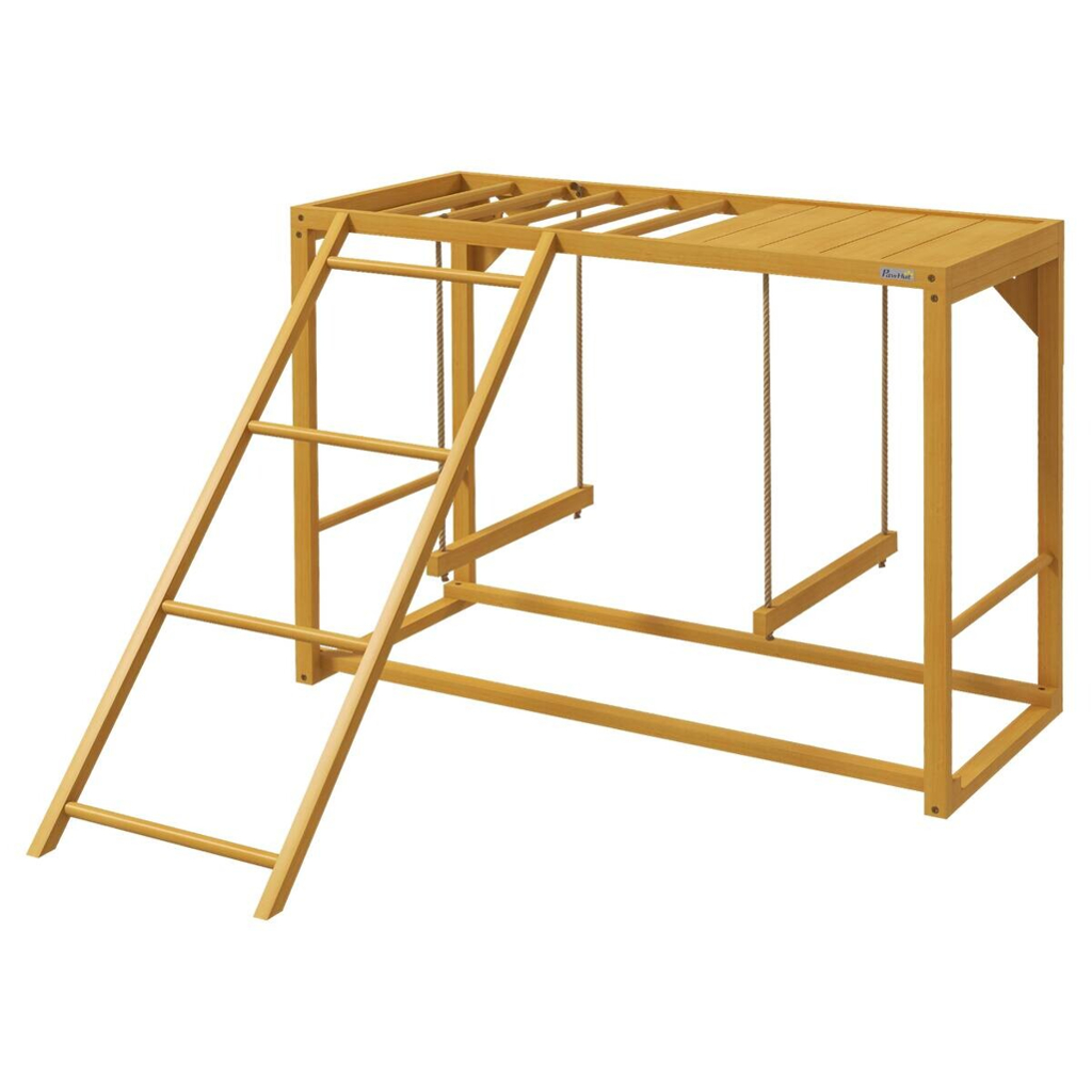 PawHut Hühner-Spielgerüst Holzoptik Holz B/H/L: ca. 110x70x100 cm