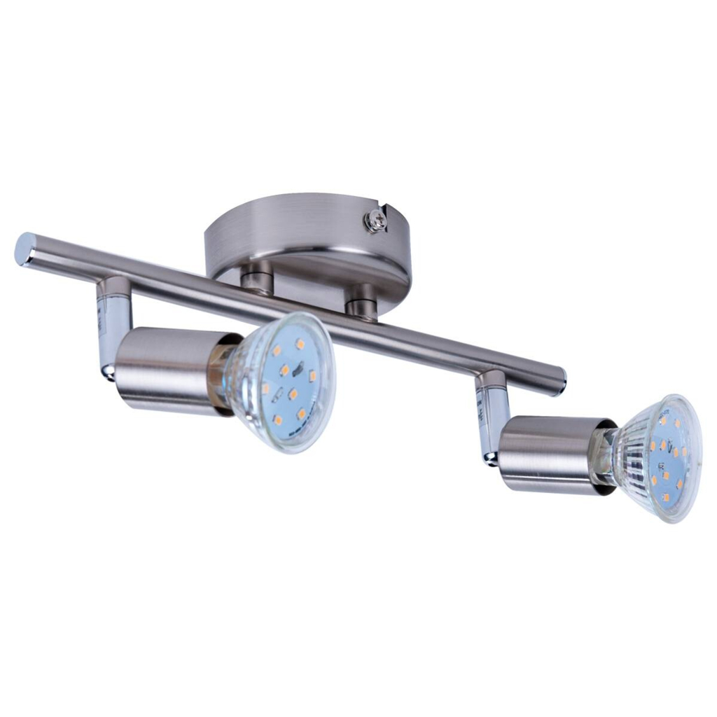 POCOline Spot 2-flg. Joris nickel matt Metall L: ca. 25 cm GU10 2 Brennstellen