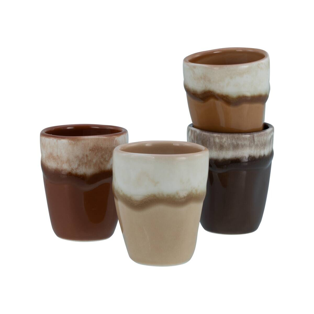 CreaTable Espressotassenset Squeezy Mocha braun Steinzeug 4 tlg.