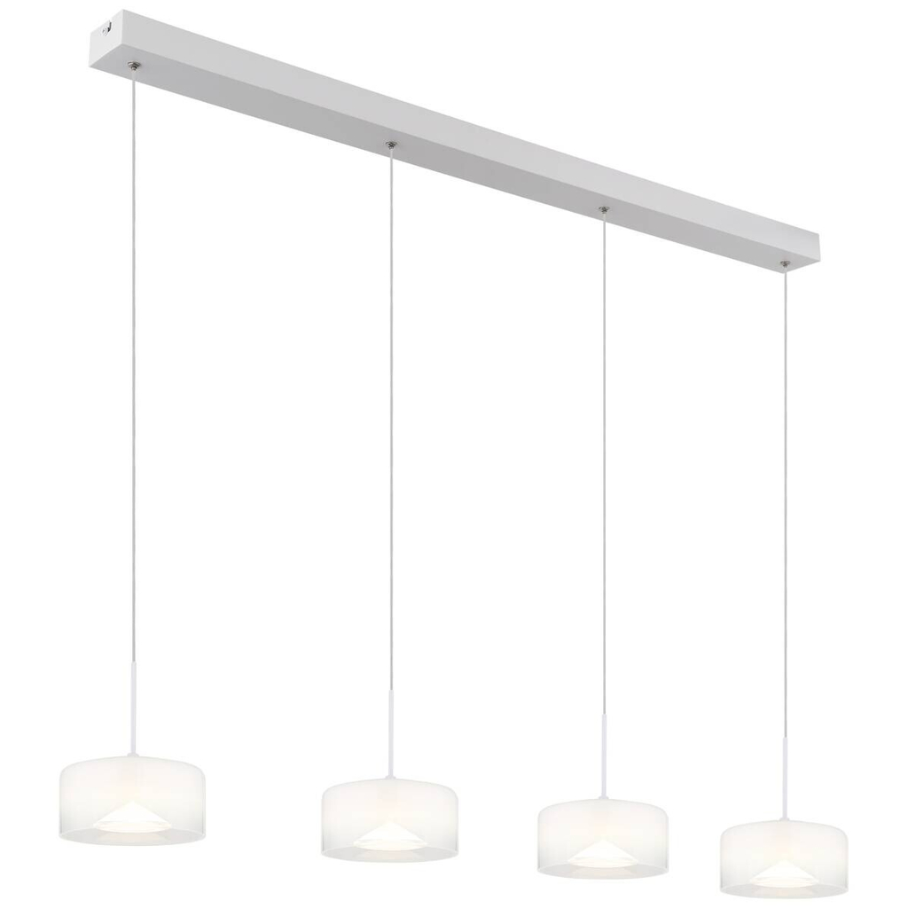 GLOBO Pendelleuchte weiß Opal Glas Metall B/H/T/L: ca. 15x150x105x105 cm 1 Brennstellen