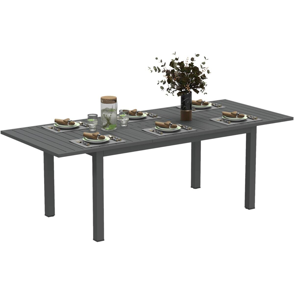 Outsunny Gartentisch grau Aluminium B/H/L: ca. 90x73x220 cm