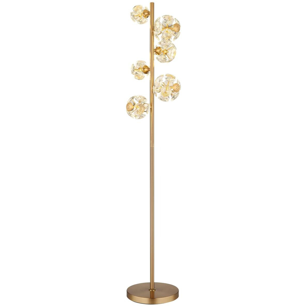 GLOBO Stehlampe klar gold Metall B/H/T/L: ca. 36x155x28x28 cm 1 Brennstellen