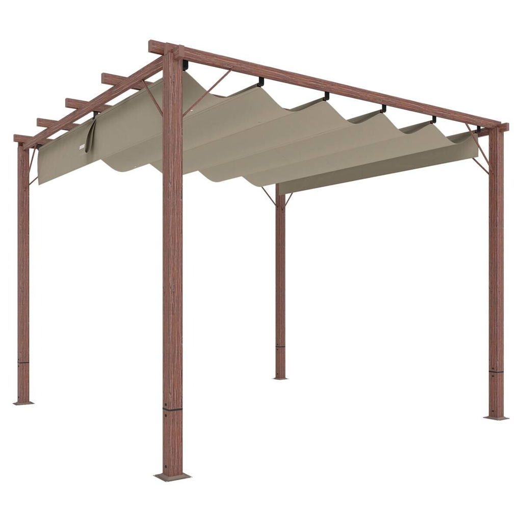 Outsunny Pergola natur Aluminium B/H/L: ca. 296x232x299 cm
