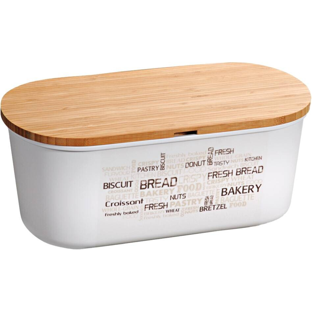 Kesper Brotbox weiß Bambus B/H/L: ca. 20x4,5x34 cm