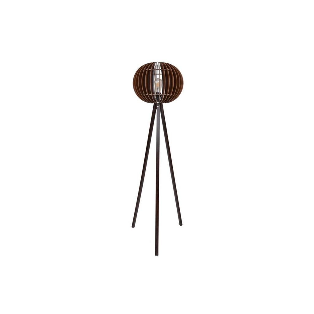 Opviq Stehlampe nussbaum MDF B/H/T/L/D: ca. 36x145x36x36x36 cm E27 1 Brennstellen