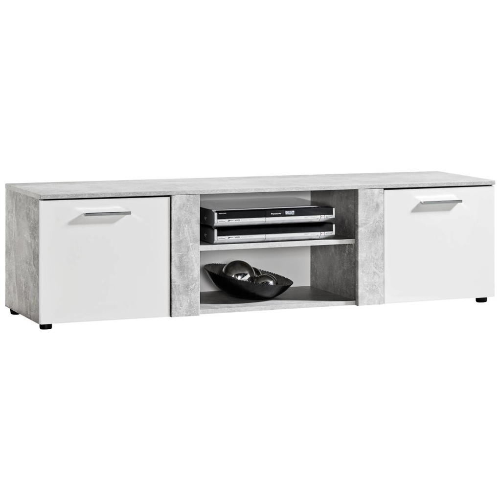 TV-Lowboard Trentino Beton Optik weiß B/H/T: ca. 160x42x40 cm