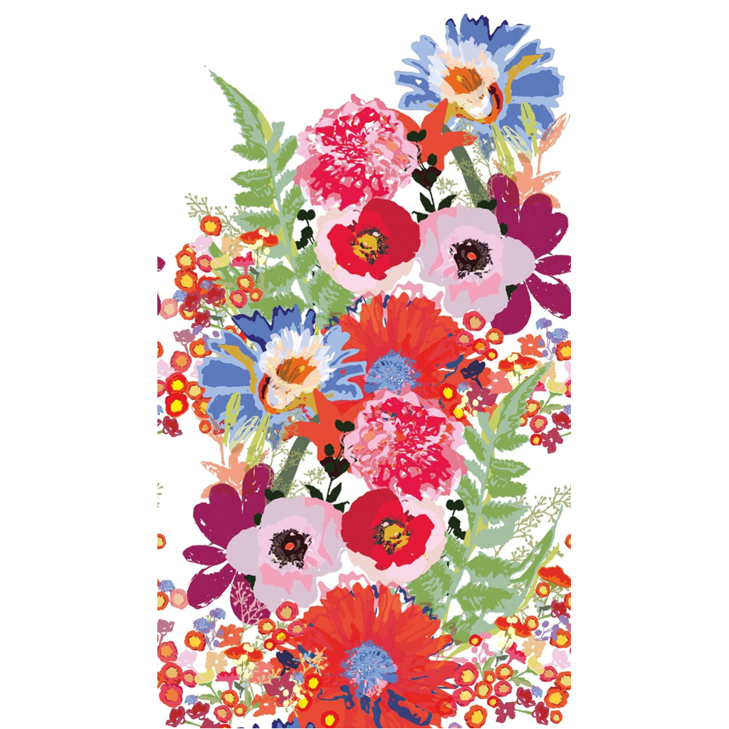 Livingwalls Fototapete Floral rot bunt weiß B/L: ca. 280x159 cm