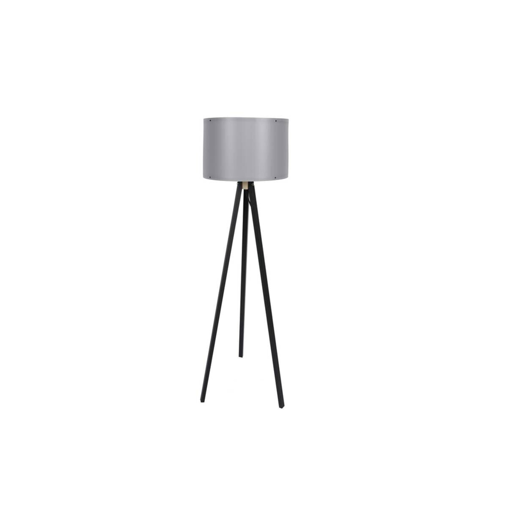 Opviq Stehlampe grau schwarz MDF Polypropylen B/H/L: ca. 38x145x38 cm E27 1 Brennstellen