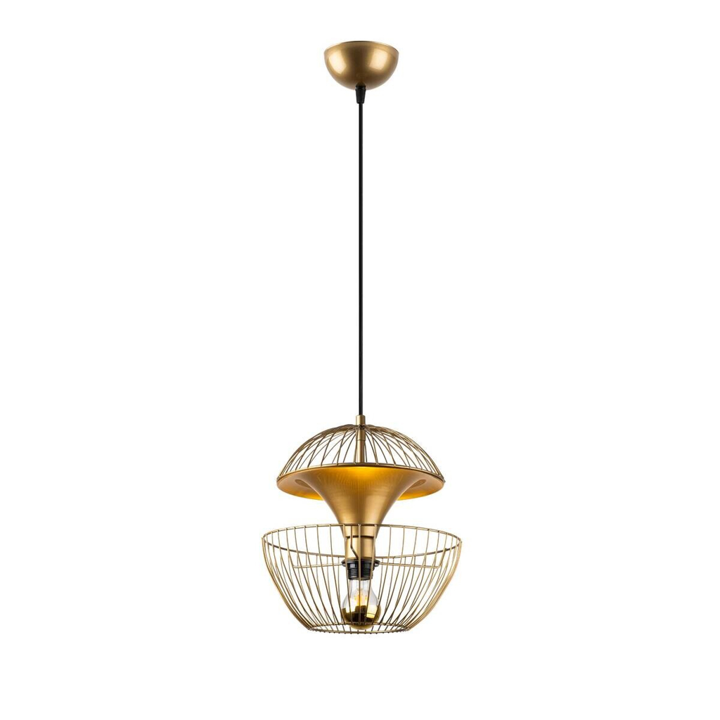Opviq Pendelleuchte gold Metall B/H/T/L/D: ca. 30x135x30x30x30 cm E27 1 Brennstellen