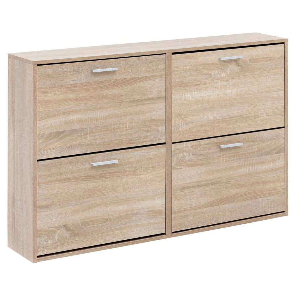 Schuhschrank Eiche Sonoma Nachbildung silber B/H/T: ca. 120x81x24 cm