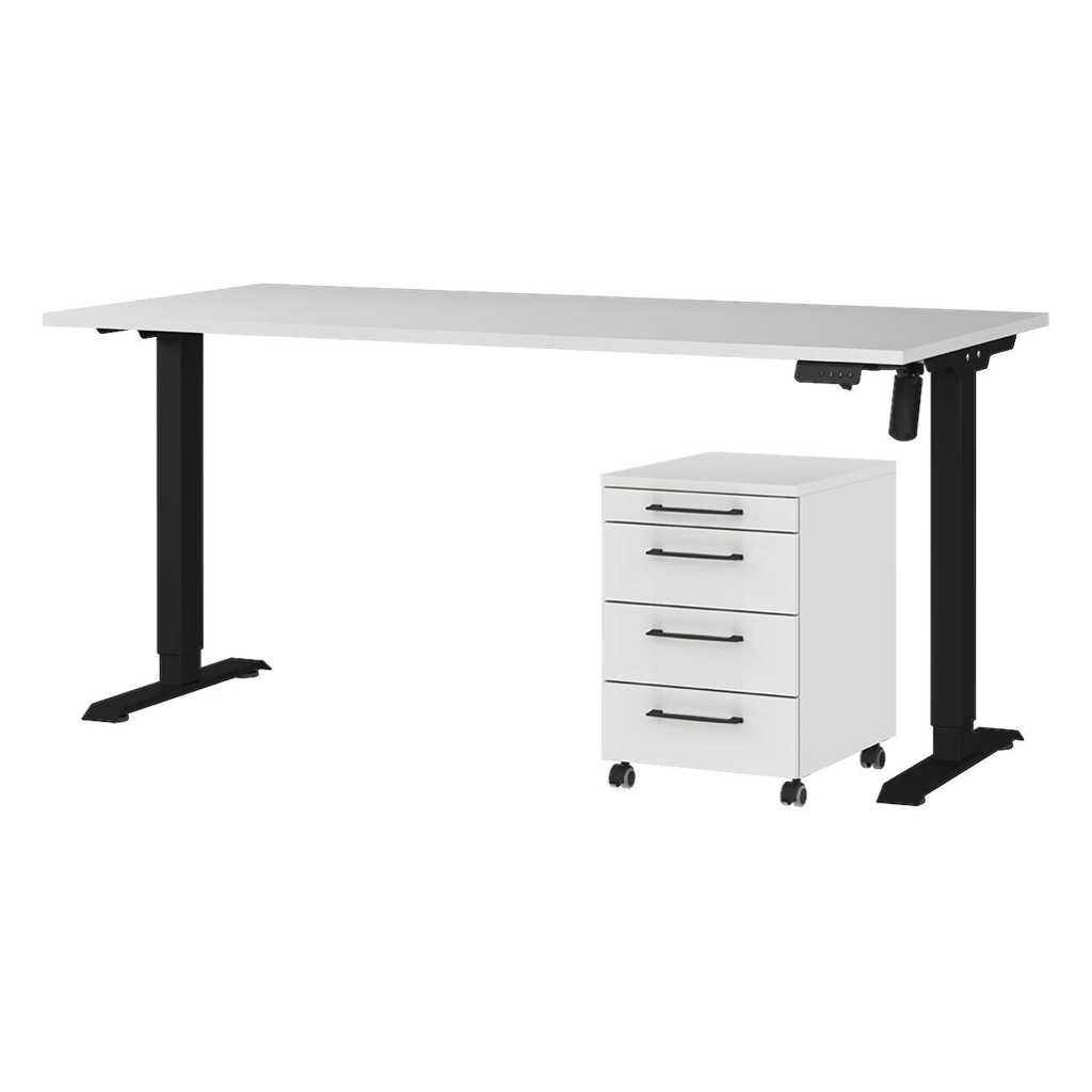 Büro-Sets 9750-581 Lichtgrau schwarz B/H/T: ca. 217x119x80 cm