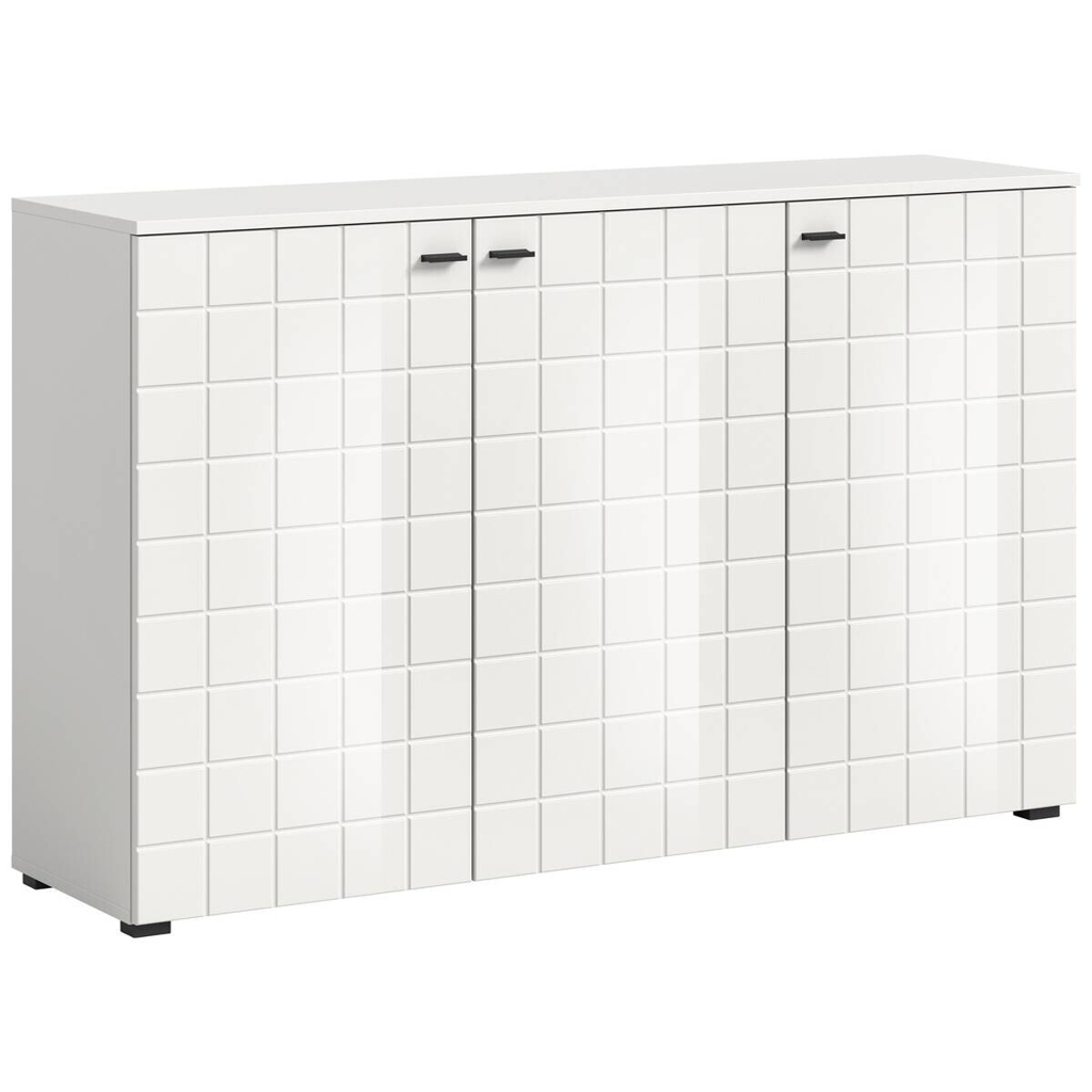 Sideboard Monte weiß weiß Hochglanz B/H/T: ca. 138x86x37 cm