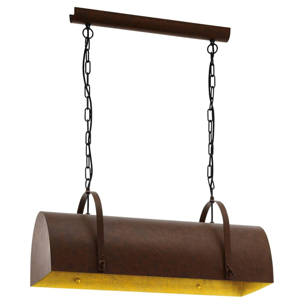 Eglo Pendelleuchte Deerhurst braun Stahl B/H/L: ca. 28x110x70 cm E27 2 Brennstellen