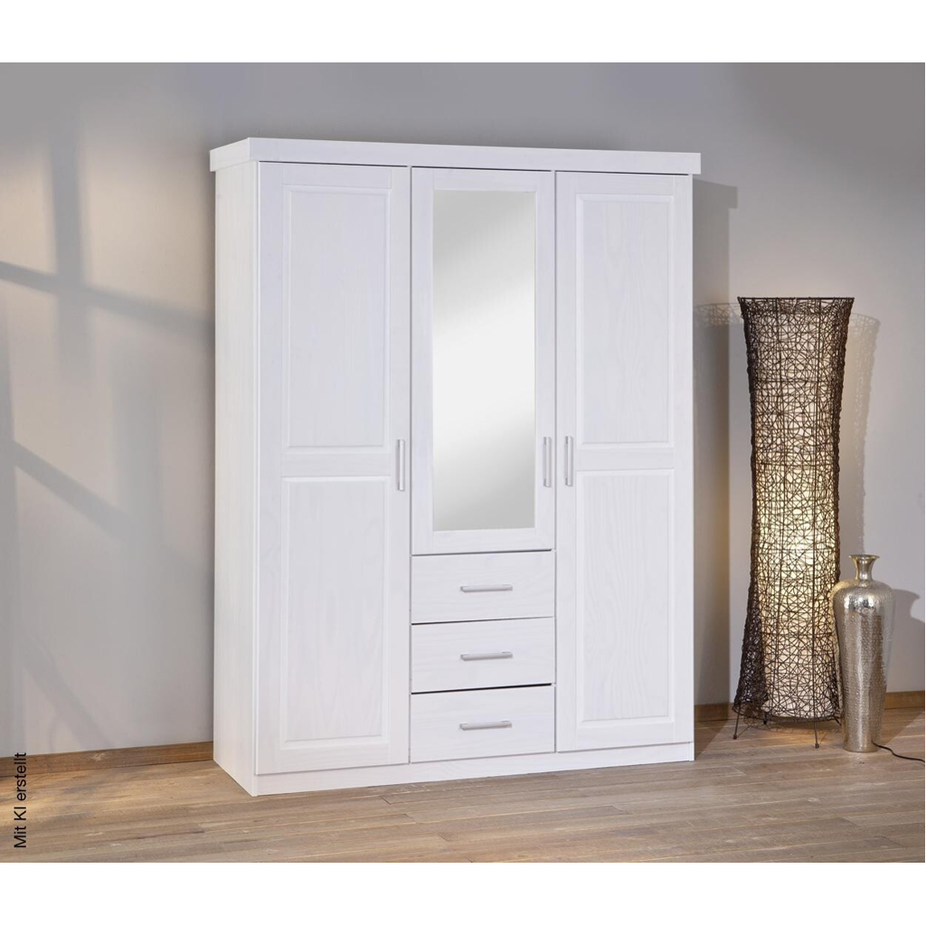 Kleiderschrank Geraldo weiß B/H/T: ca. 140x190x55 cm