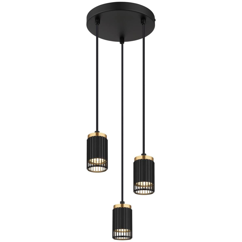 GLOBO Pendelleuchte mattschwarz Metall Aluminium H/D: ca. 115,5x21 cm GU10 3 Brennstellen