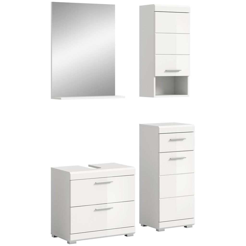Badezimmer-Set Scout weiß weiß Hochglanz B/H/T: ca. 112x191x37 cm