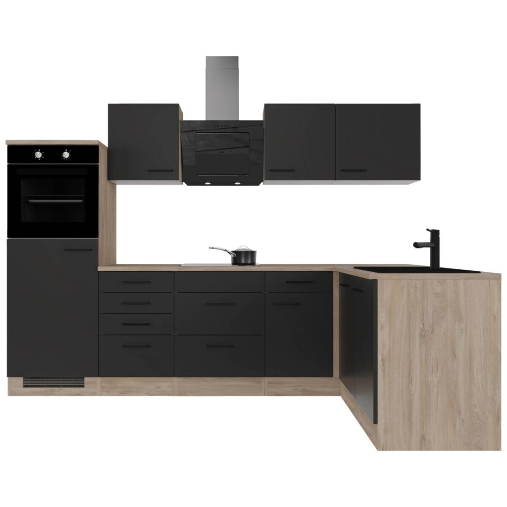 Küchenblock Capri schwarz B/T/L: ca. 280x60x170 cm