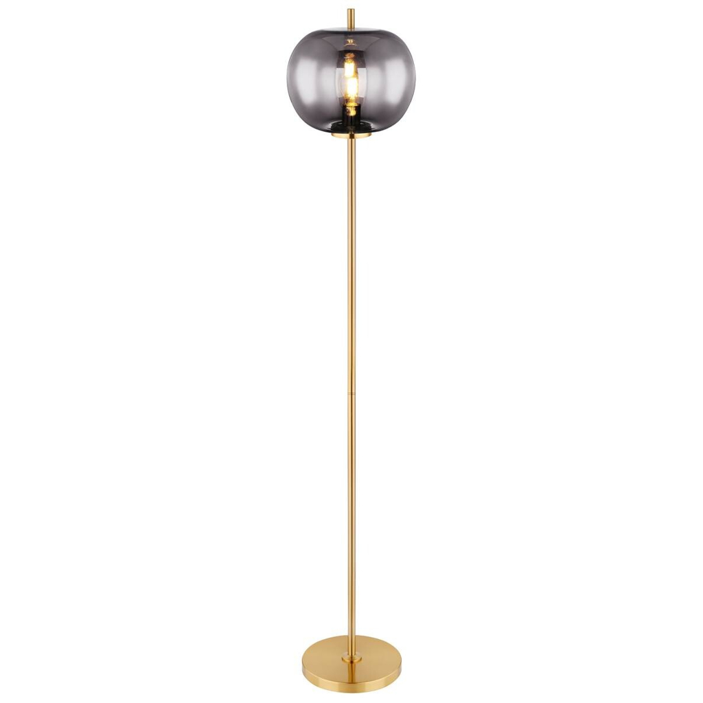 GLOBO Stehlampe messing Metall Glas H/D: ca. 160x30 cm 1 Brennstellen