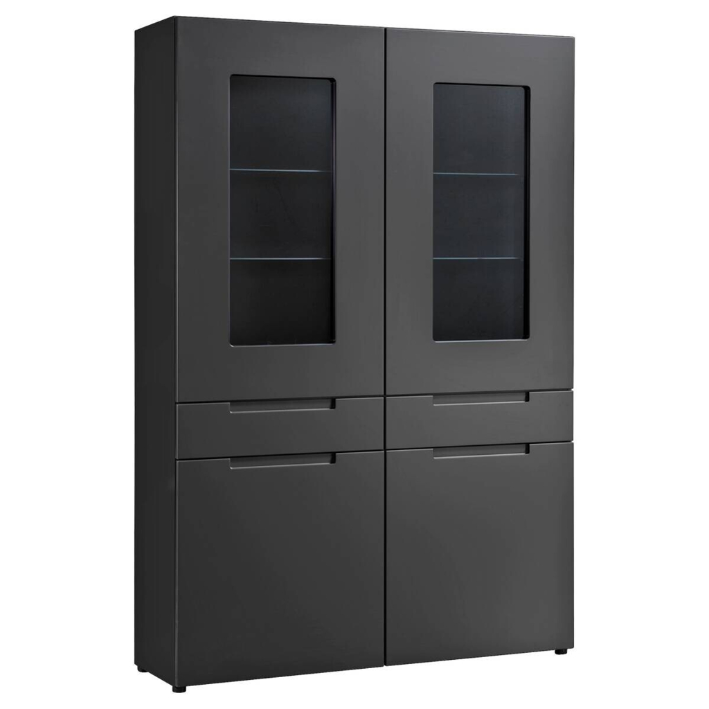 Hochschrank Mailand anthrazit matt MDF B/H/T: ca. 128x191x40 cm