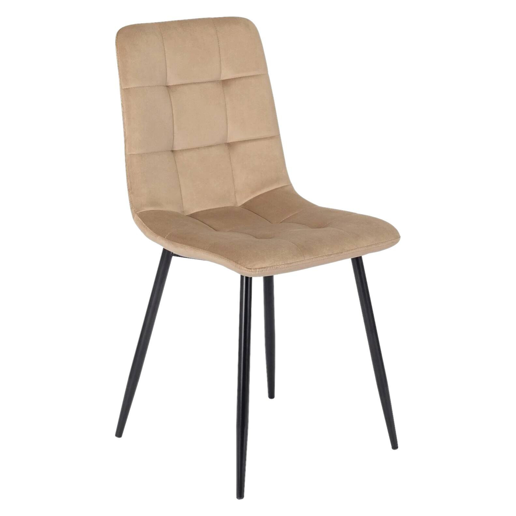 Stuhl PERU beige Velourstoff B/H/T: ca. 42x90,5x52 cm