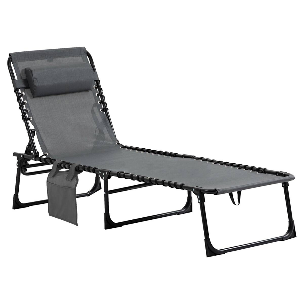 Outsunny Sonnenliege grau Stahl B/H/L: ca. 58x30x185 cm