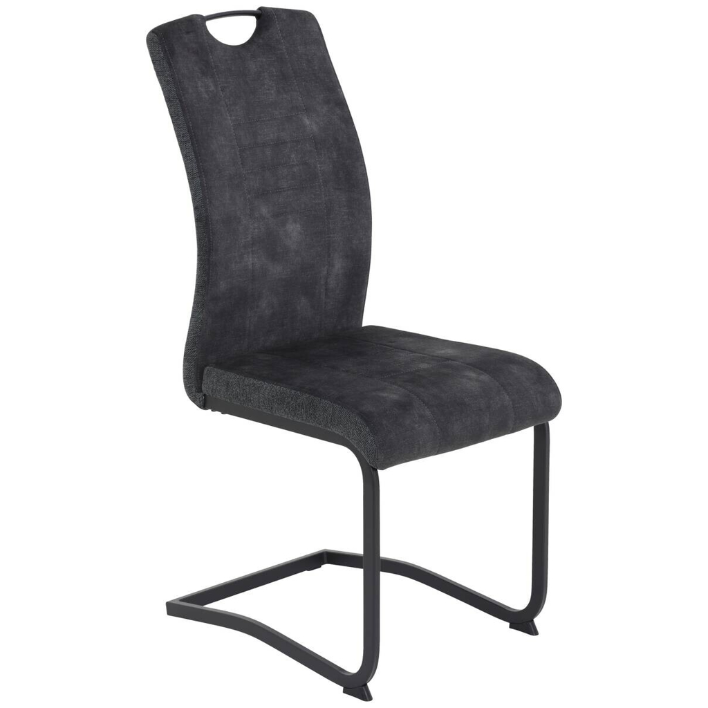 Schwingstuhl Riga, 2er-Set anthrazit Webstoff B/H/T: ca. 44x100x60 cm