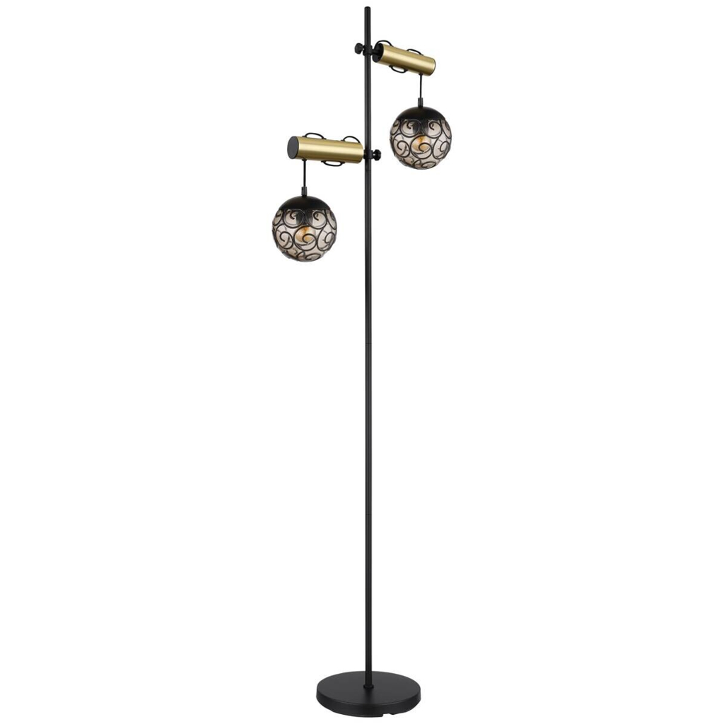 GLOBO Stehleuchte Fitz Rauch Metall Kunststoff B/H/T: ca. 51x168x25 cm E27 2 Brennstellen