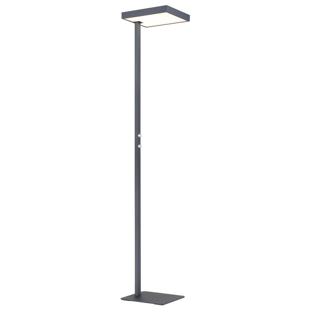 GLOBO Stehlampe Opal schwarz anthrazit Metall Aluminium Kunststoff B/H/L: ca. 28x184,8x40 cm 2 Brennstellen