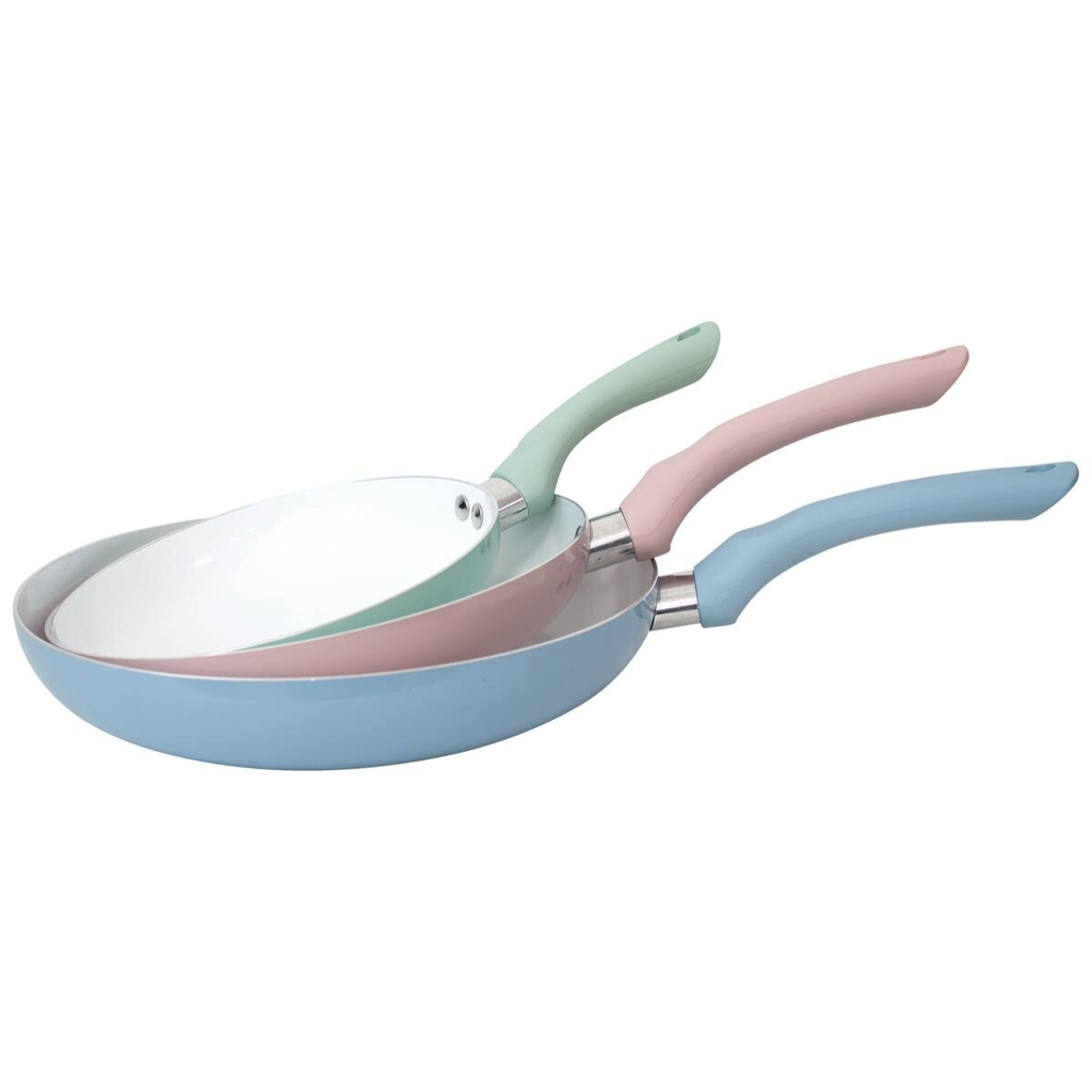 Pfannenset grün Aluminium 3 tlg.