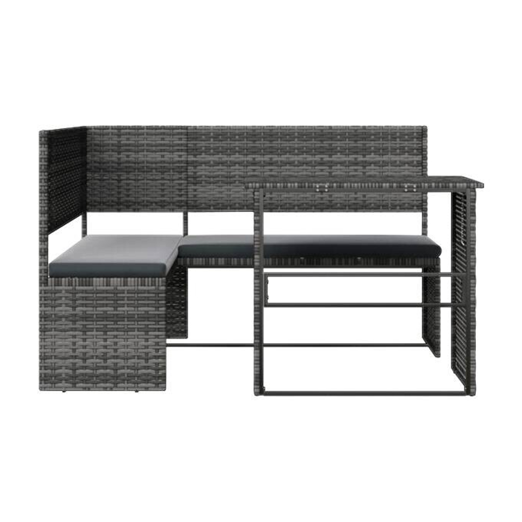 vidaXL Gartensitzgruppe grau Kunststoff B/H/L: ca. 100x90x142,5 cm