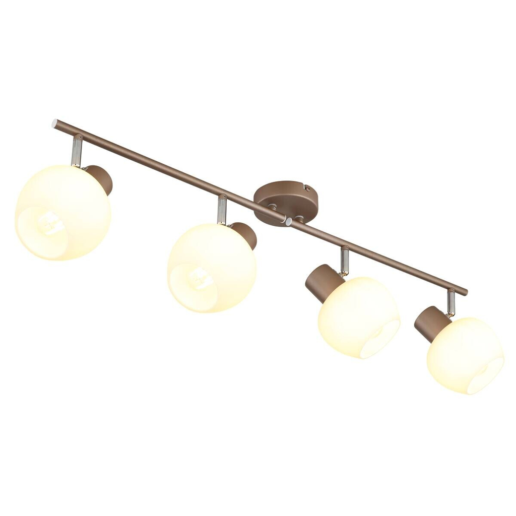 GLOBO Spot kaffee Opal Glas Metall B/H/T: ca. 12,5x17,5x80 cm E27 4 Brennstellen