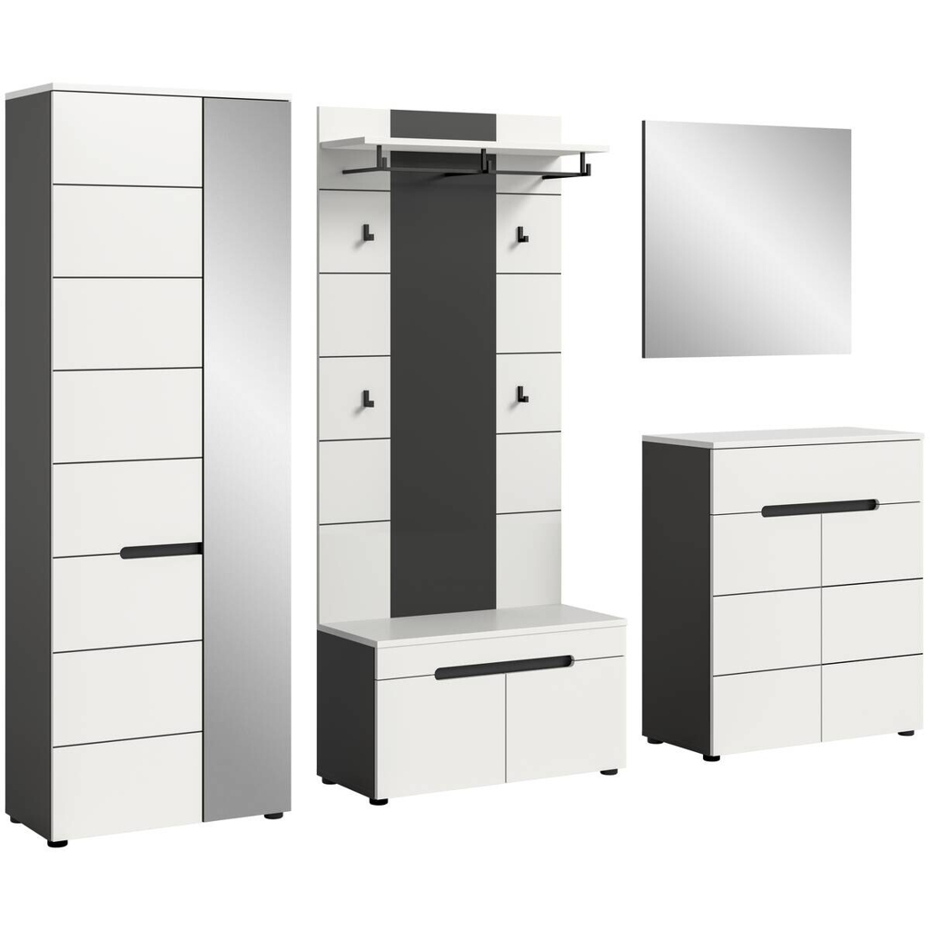 Garderobe Canu basaltgrau Nachbildung weiß B/H/T: ca. 255x190x37 cm