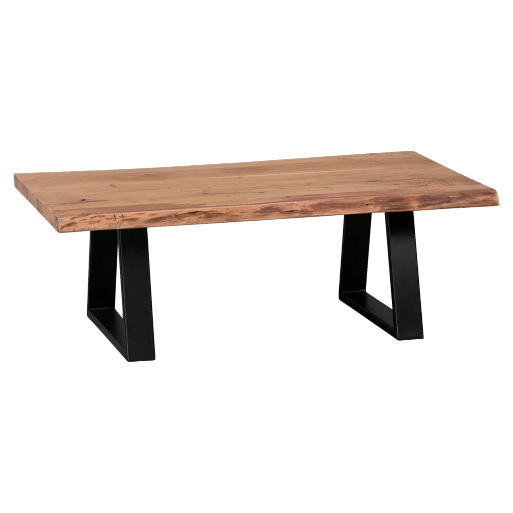 Wohnling Couchtisch natur schwarz Akazie Metall B/H/T: ca. 115x40x61 cm