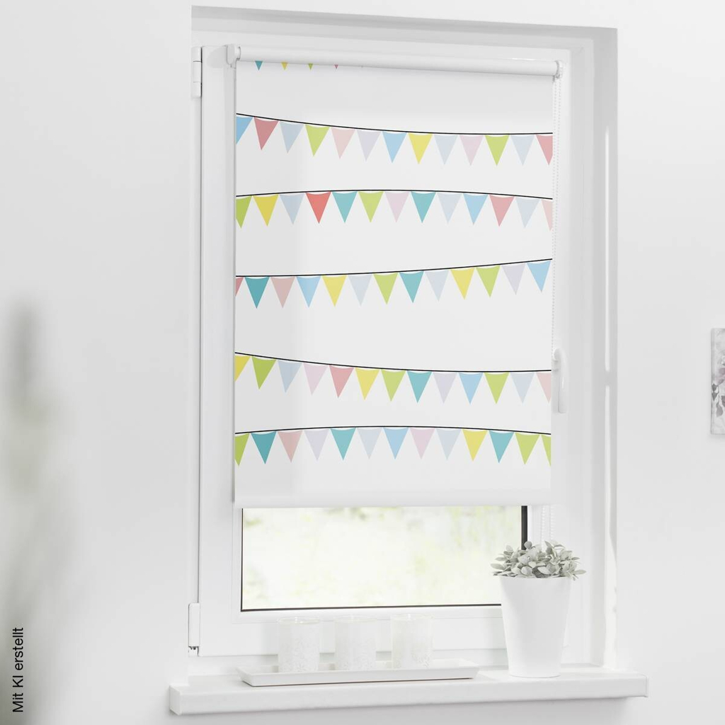 LICHTBLICK Rollo Wimpelkette bunt B/L: ca. 70x150 cm