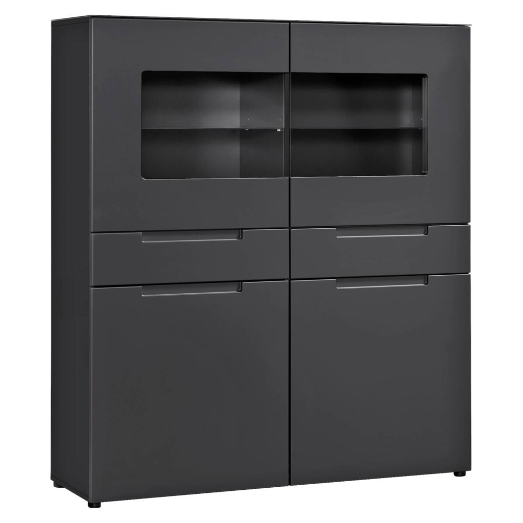 Highboard Mailand anthrazit matt MDF B/H/T: ca. 128x147x40 cm