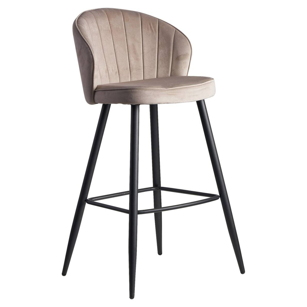 Barhocker beige Stoff B/H/T: ca. 56x102,5x52,5 cm
