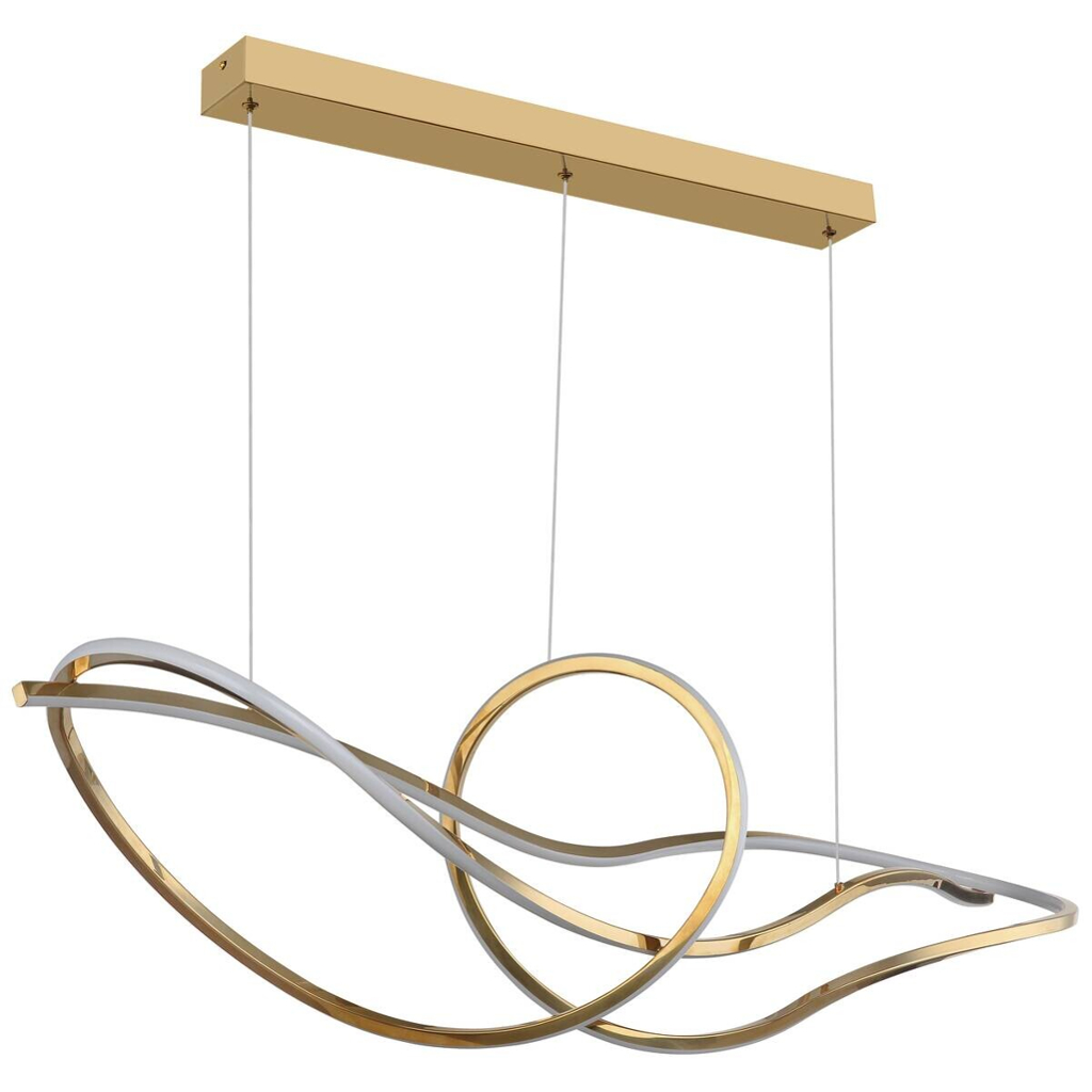 GLOBO Pendelleuchte Craft Gold Opal Edelstahl Metall B/H: ca. 110x120 cm 1 Brennstellen